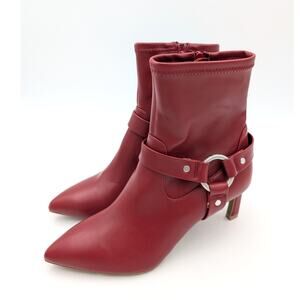 DV Dolce Vita Gavani Ankle Heel Boots Side Zip Women's Red Size US7 EU38